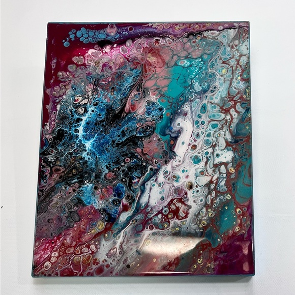 Acrylic and enamel pour painting by independent artist Jonathan Bugg - Picture 3 of 3